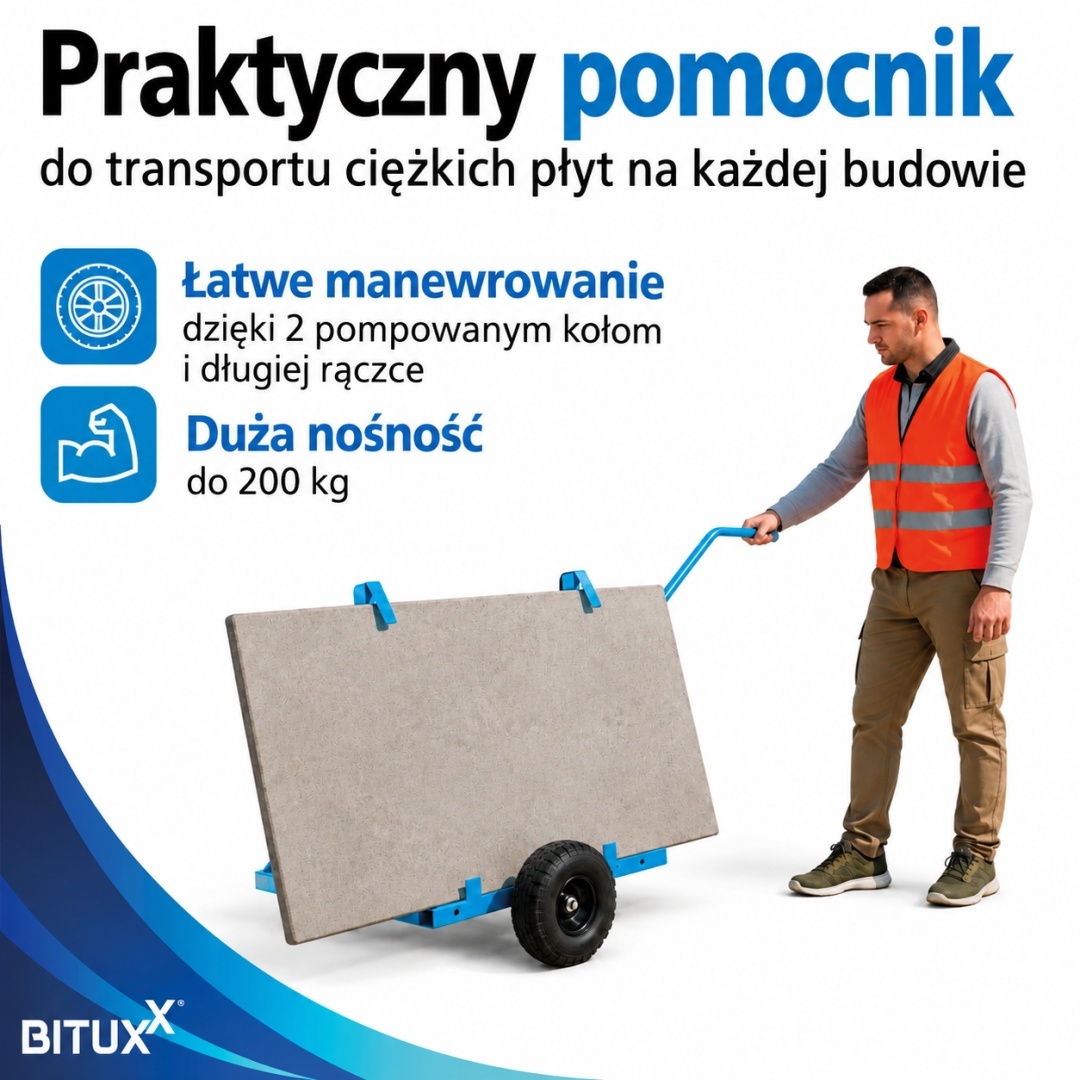 Přepravní vozík na desky 200kg Bituxx ocelová robustní konstrukce pro přepravu M19565